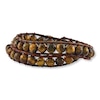 Thumbnail Image 1 of Wrap Bracelet Stainless Steel Leather 14" Adjustable