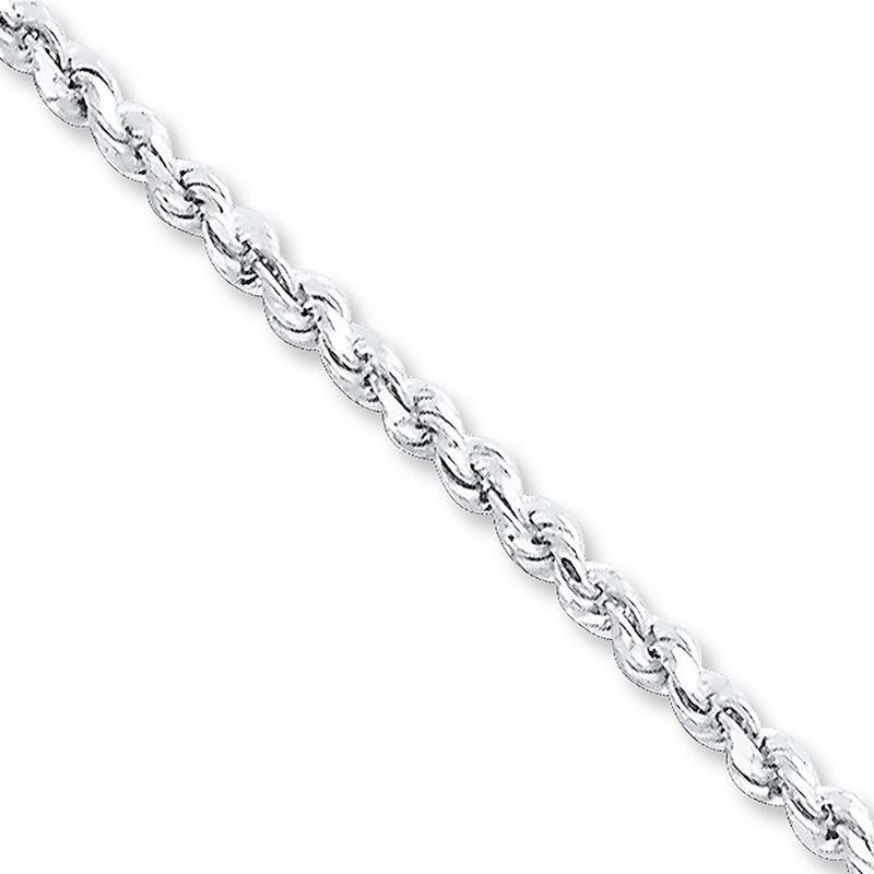 Main Image 1 of Rope Chain Anklet Sterling Silver 9 Length