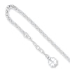 Thumbnail Image 1 of Four Leaf Clover Anklet Sterling Silver 9"