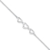 Thumbnail Image 1 of Heart Link Anklet Sterling Silver 10 -11 Length