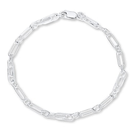 Open Link Anklet Sterling Silver 10 Length