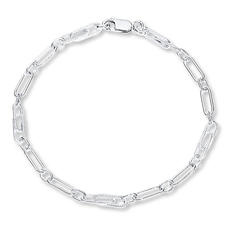 Main Image 1 of Open Link Anklet Sterling Silver 10 Length