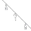 Thumbnail Image 1 of Lock & Key Anklet Sterling Silver 10 Length