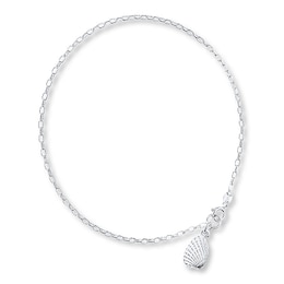 Sea Shell Anklet Sterling Silver 9 Length