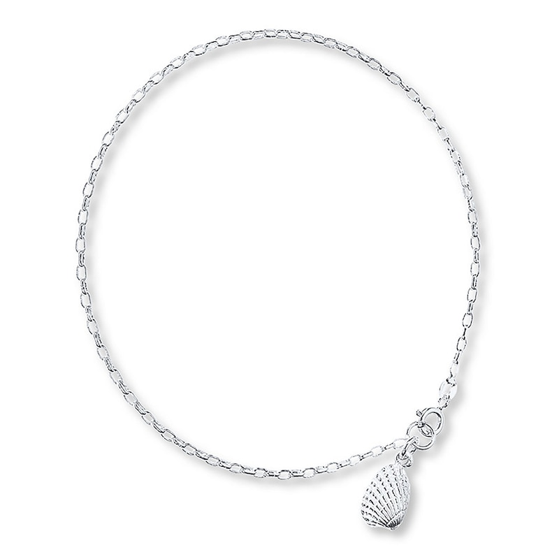 Main Image 1 of Sea Shell Anklet Sterling Silver 9 Length