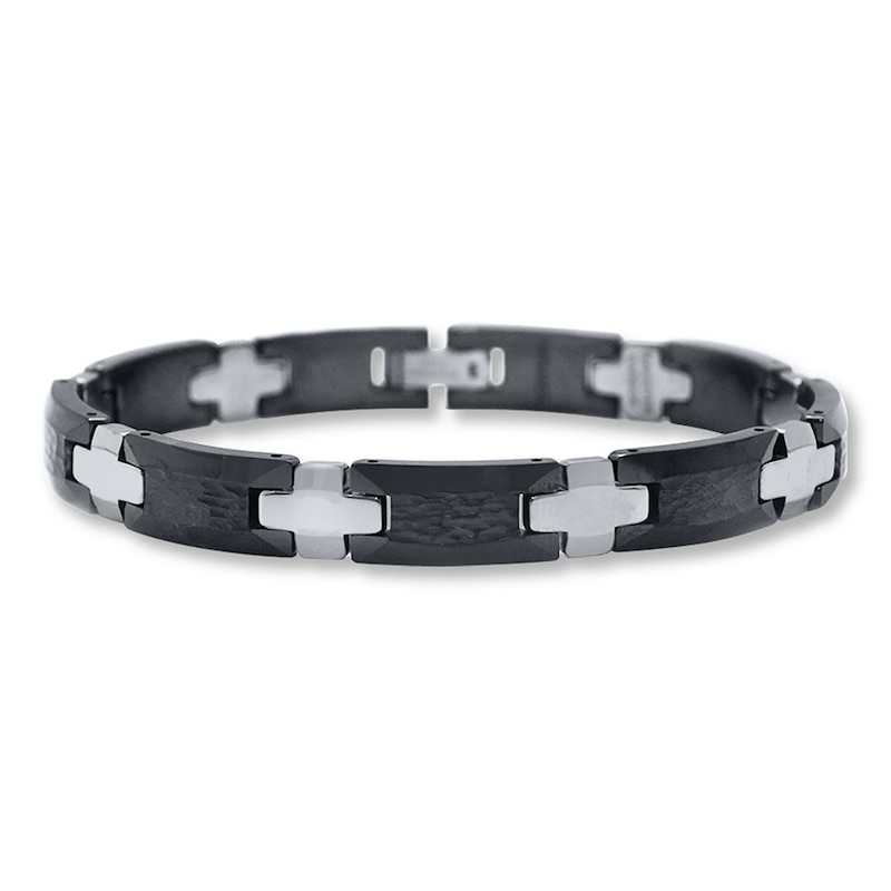 Main Image 1 of Men's Bracelet Ceramic/Tungsten 8.5"
