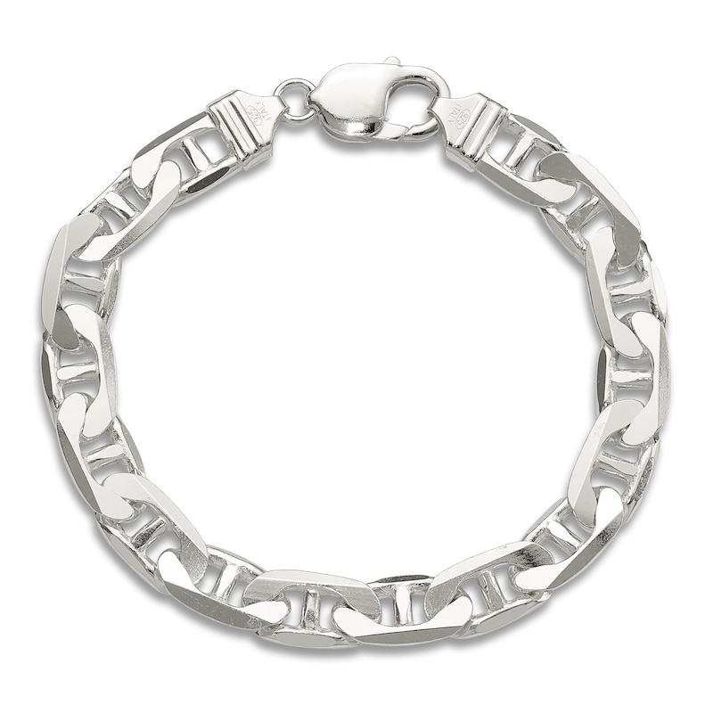 Men's Solid Bracelet Anchor Chain Sterling Silver
