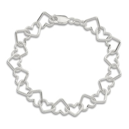 Heart Link Bracelet Sterling Silver