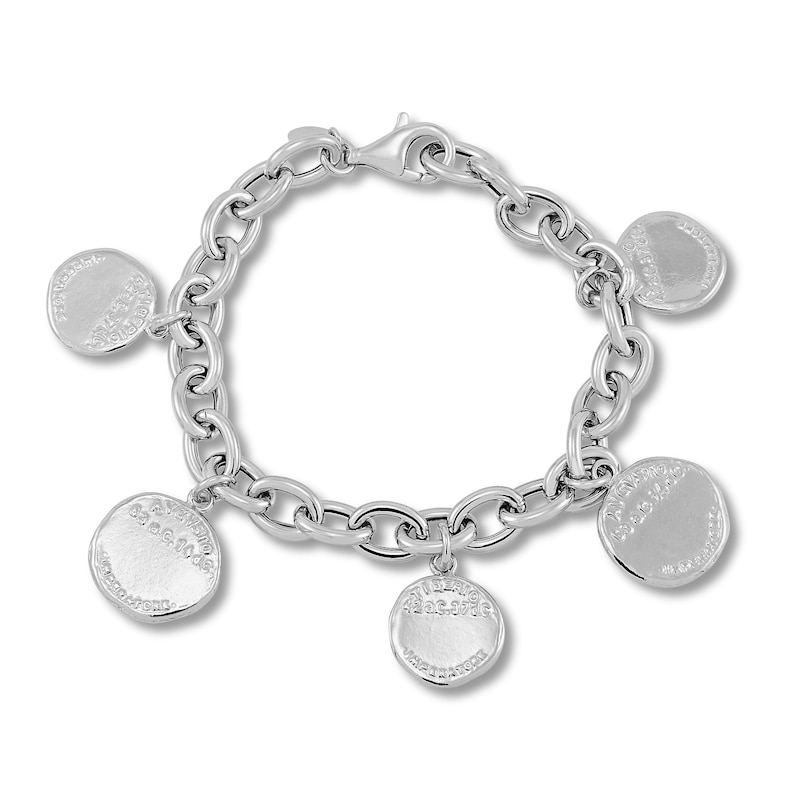 Main Image 3 of Coin Rolo 8 Bracelet Sterling Silver 7.75"