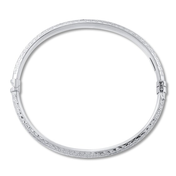 Baguette Diamond Cut Bangle Sterling Silver | -bracelets | Bracelets ...