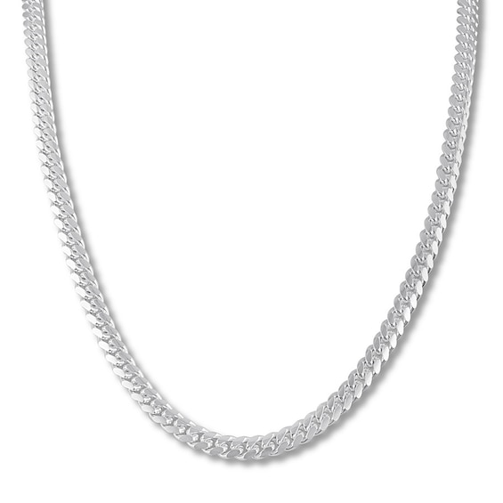Curb Cuban Chain Necklace Sterling Silver 22" 6.3mm