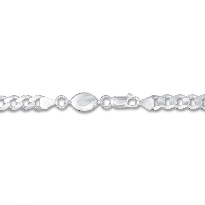 Main Image 2 of Solid Curb Chain Necklace Sterling Silver 22" 6.5mm