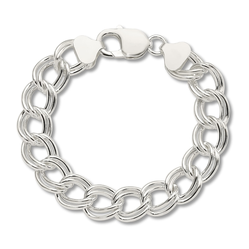 Main Image 1 of Double Link Charm Bracelet Sterling Silver