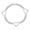 Thumbnail Image 1 of Heart Bracelet Sterling Silver 7.5"