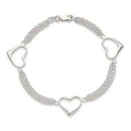 Heart Bracelet Sterling Silver 7.5"