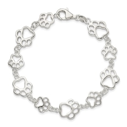 Paw Print Bracelet Sterling Silver 8.5"