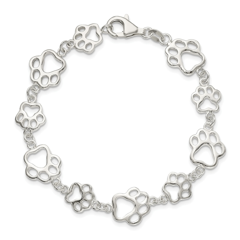 Paw Print Bracelet Sterling Silver 8.5"