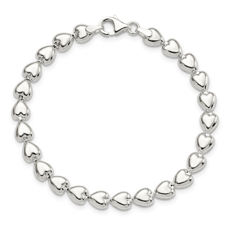 Heart Bracelet Sterling Silver 7.5"
