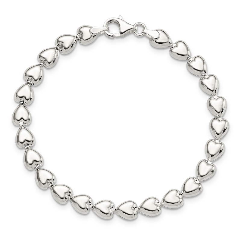 Main Image 1 of Heart Bracelet Sterling Silver 7.5"