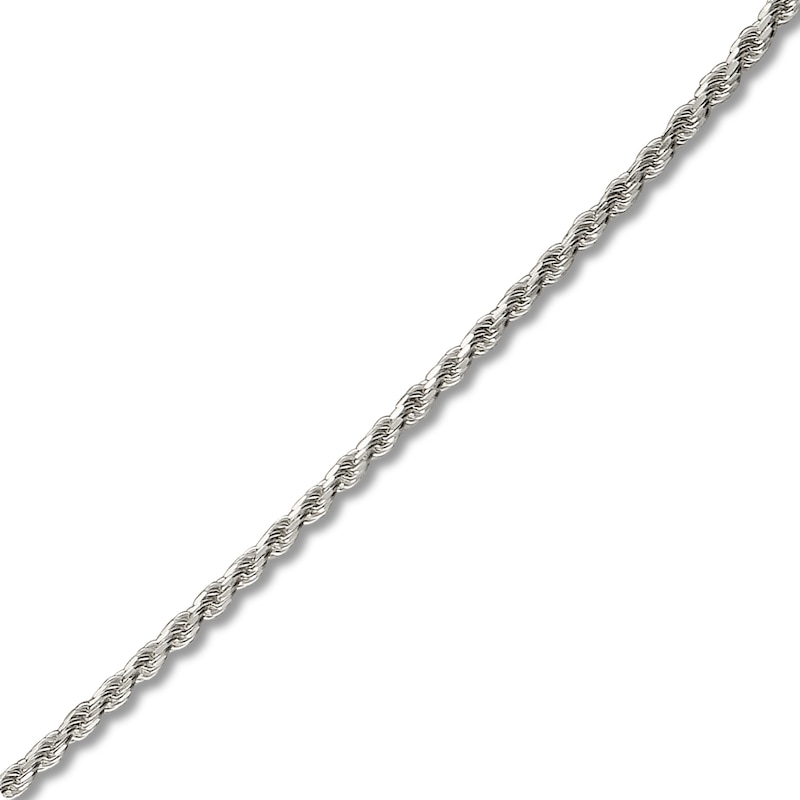 Main Image 1 of Diamond-cut Rope Chain Anklet Sterling Silver 10"