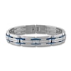 Thumbnail Image 1 of Men's Diamond Bracelet 3/8 ct tw Round Blue Ion-Plated Stainless Steel 8.5"