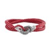 Thumbnail Image 1 of 1933 by Esquire Men's Double Row Bracelet Red Leather Sterling Silver 17"