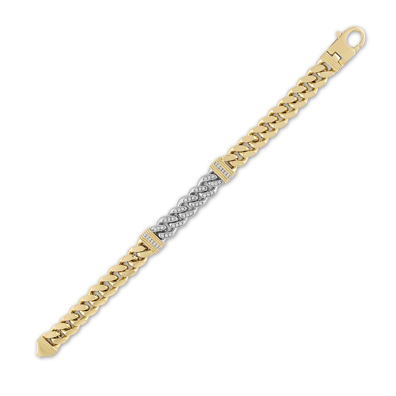 Main Image 2 of 1933 by Esquire Men's Diamond Bracelet 1/5 ct tw Round 14K Yellow Gold-Plated/Sterling Silver 8.5"