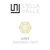 Thumbnail Image 1 of Stella Valle June Birthstone Bangle Bracelet Pearlescent Crystal 18K Gold-Plated Brass