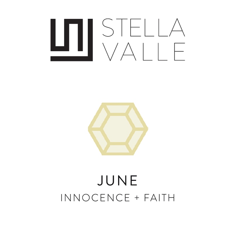 Stella Valle June Birthstone Bangle Bracelet Pearlescent Crystal 18K Gold-Plated Brass