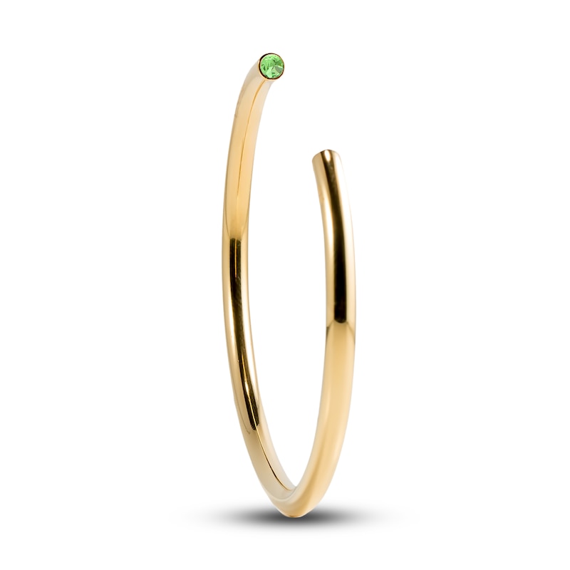 Main Image 1 of Stella Valle August Birthstone Bangle Bracelet Green Crystal 18K Gold-Plated Brass
