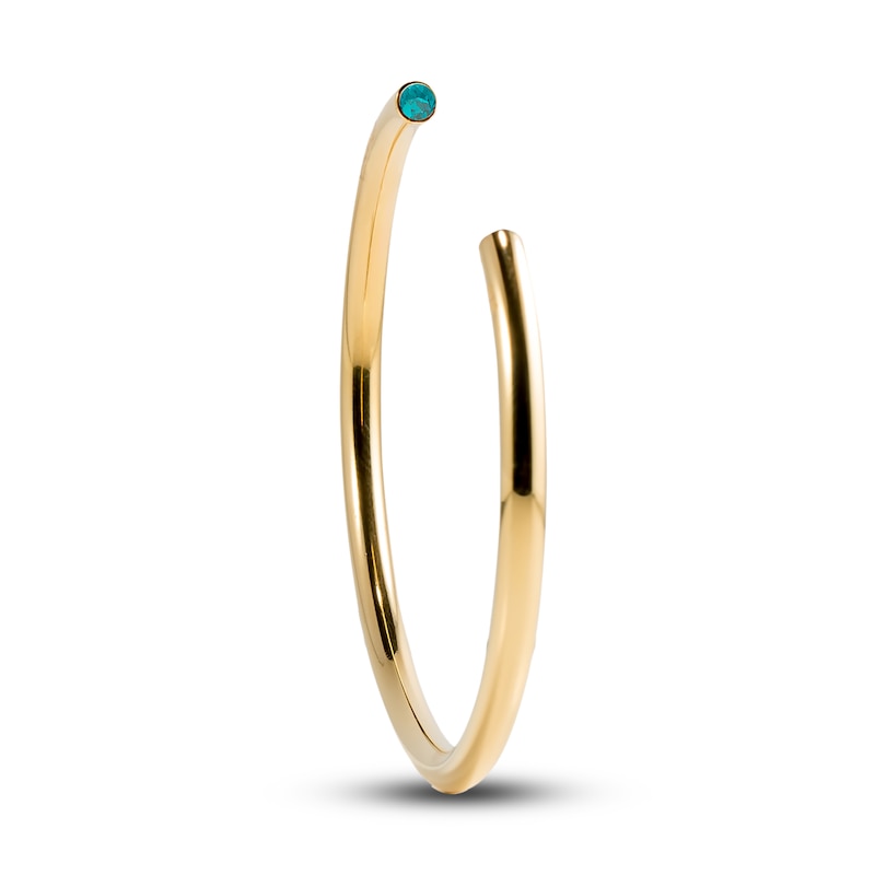 Main Image 1 of Stella Valle December Birthstone Bangle Bracelet Teal Crystal 18K Gold-Plated Brass