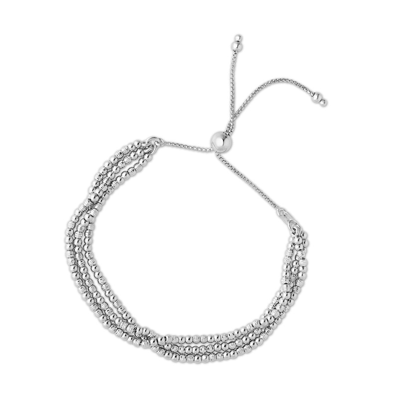 Main Image 1 of Hollow Bolo Bracelet Sterling Silver/Rhodium-Plated 9.25"