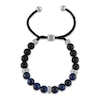 Thumbnail Image 1 of 1933 by Esquire Men's Dyed Blue Tiger's Eye & Natural Onyx Bracelet Sterling Silver