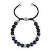 Thumbnail Image 2 of 1933 by Esquire Men's Dyed Blue Tiger's Eye & Natural Onyx Bracelet Sterling Silver