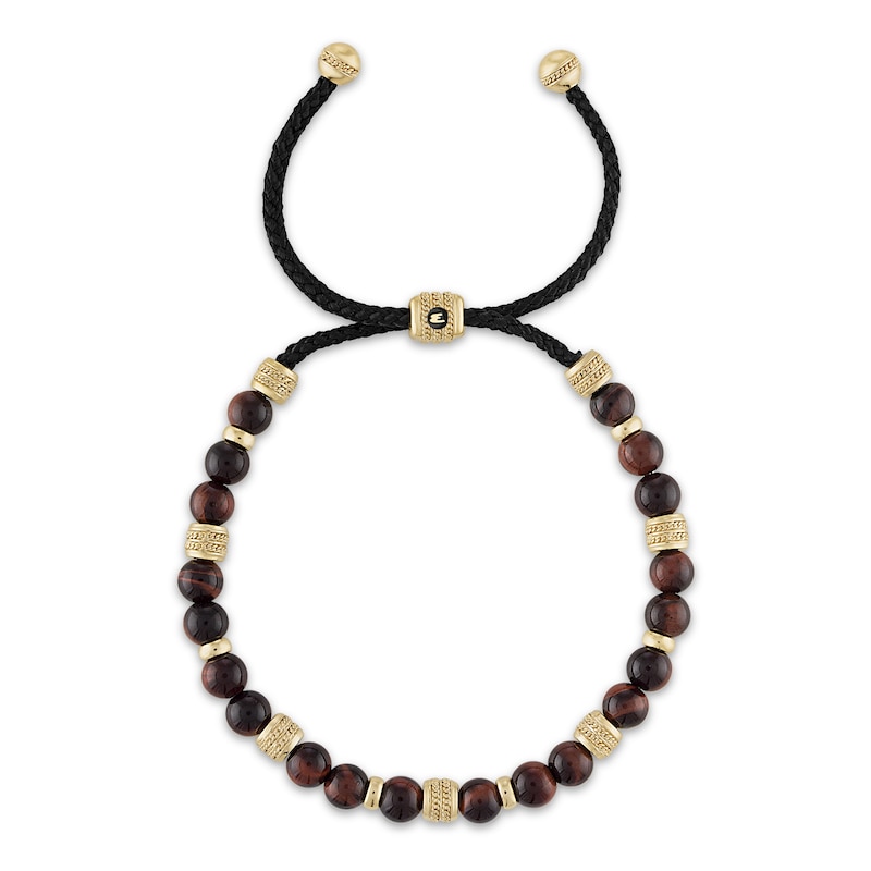 Main Image 2 of 1933 by Esquire Men's Natural Red Chalcedony Bracelet 18K Yellow Gold-Plated Sterling Silver 8.75"