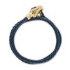 Thumbnail Image 3 of 1933 by Esquire Men's Double Row Bracelet Navy Leather & 14K Yellow Gold-Plated Sterling Silver 17"