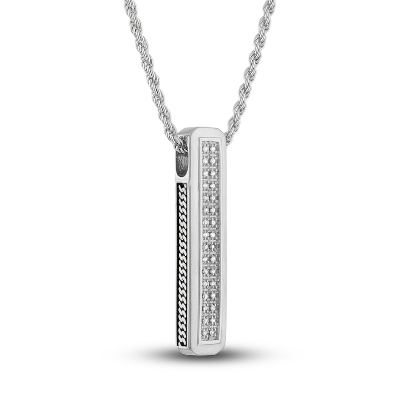 Main Image 2 of 1933 by Esquire Diamond Necklace 1/8 ct tw Round Sterling Silver 22"