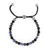 Thumbnail Image 1 of 1933 by Esquire Men's Natural Sodalite, Natural Hematite & Natural Black Onyx Bolo Bead Bracelet Sterling Silver 8.75"