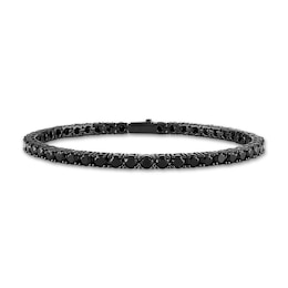 1933 by Esquire Men's Natural Black Spinel Tennis Bracelet Black Ruthenium-Plated Sterling Silver 8.5"