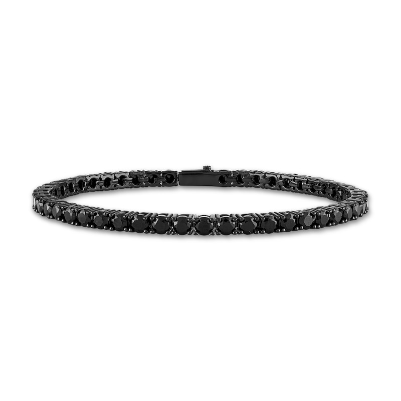 Main Image 1 of 1933 by Esquire Men's Natural Black Spinel Tennis Bracelet Black Ruthenium-Plated Sterling Silver 8.5"