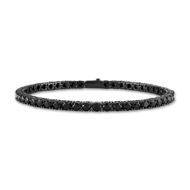 1933 by Esquire Men's Natural Black Spinel Tennis Bracelet Black Ruthenium-Plated Sterling Silver 8.5"