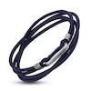 Thumbnail Image 0 of Marco Dal Maso Blue Leather Multi-Wrap Bracelet Sterling Silver 8"