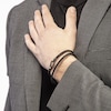Thumbnail Image 1 of Marco Dal Maso Men's Woven Black Leather Double Wrap Bracelet Sterling Silver 16"