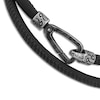 Thumbnail Image 1 of Marco Dal Maso Men's Smooth Black Leather Double Wrap Bracelet Sterling Silver 16"