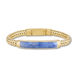 1933 by Esquire  Natural Sodalite Bracelet 14K Yellow Gold-Plated Sterling Silver 8.5"