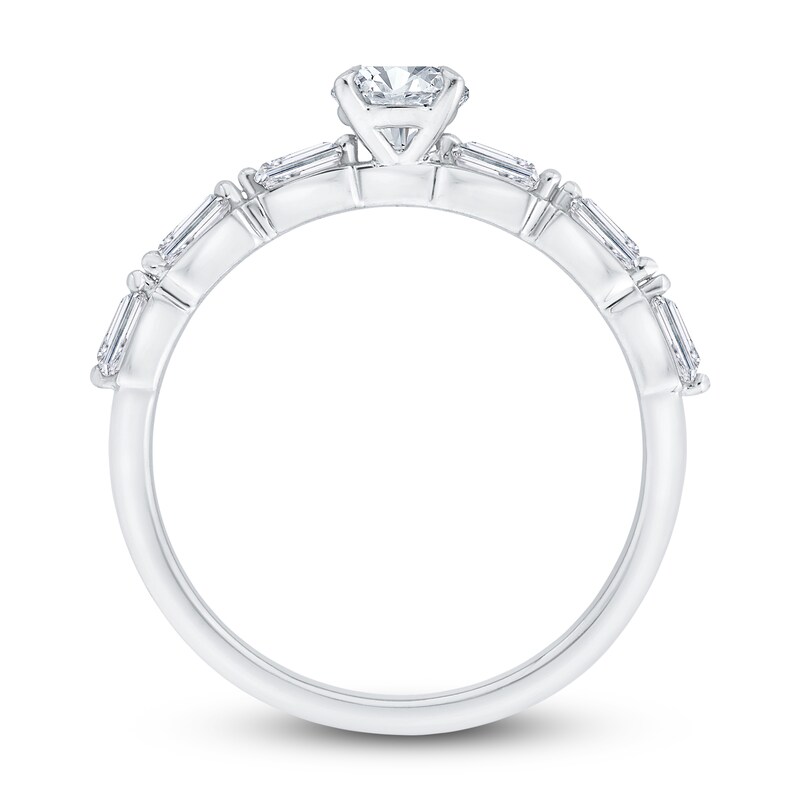 Main Image 3 of Diamond Bridal Set 7/8 ct tw Round/Baguette 14K White Gold