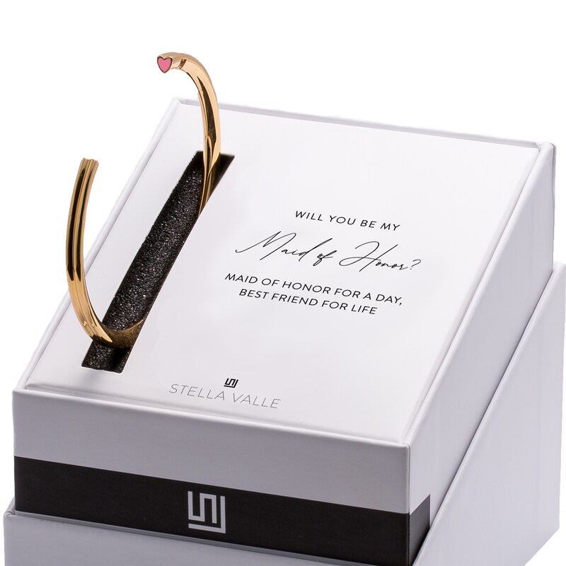 Main Image 1 of Stella Valle Maid-of-Honor Bangle Bracelet Box Brass/18K Yellow Gold-Plated