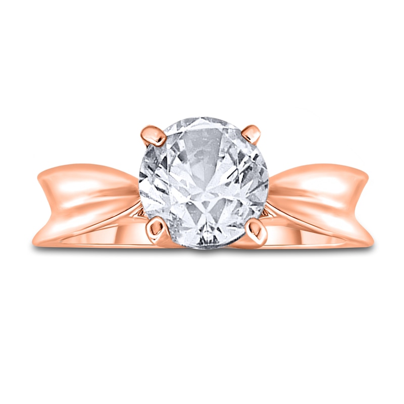 Main Image 3 of Diamond Solitaire Concave Engagement Ring 2 ct tw Round 14K Rose Gold (I2/I)