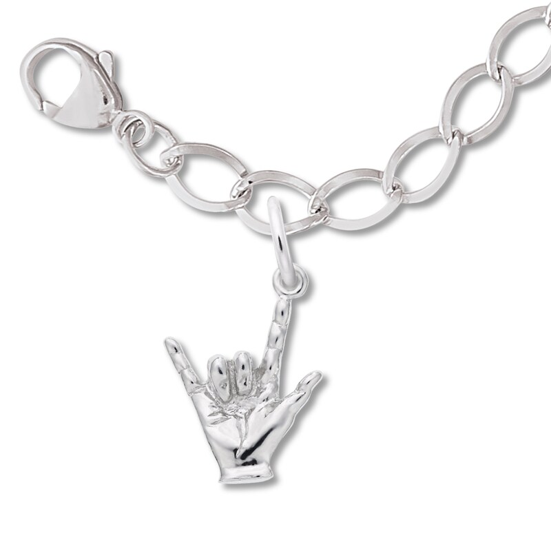 Genuine Sterling Silver I Love You Hand Sign Charm Genuine Sterling Silver I Love You Hand Sign Charm