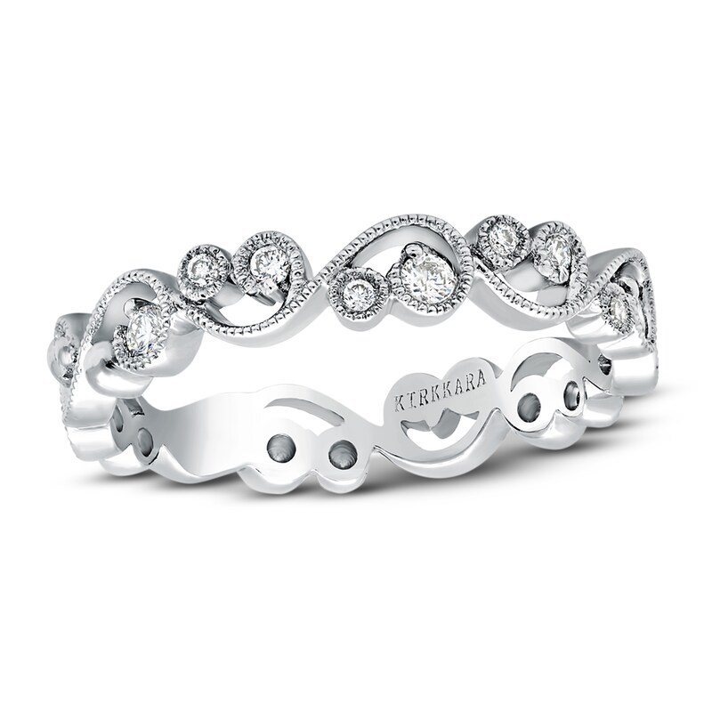 Main Image 1 of Kirk Kara Diamond Lace Wedding Band 1/8 ct tw Round 14K White Gold